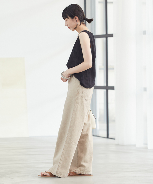 plage（プラージュ）の「LES ATELIERS FRANCAIS DE CONFECTION 別注 TANK Tシャツ（タンクトップ・レディース・オートミール/ブラック・FREE）」の19枚目の写真