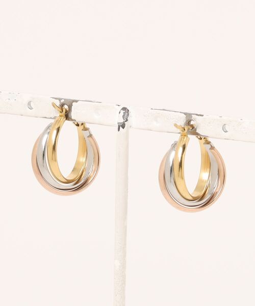 sunny branch（サニーブランチ）の「★ANARKH★　ステンレス ツイストリングピアス（ピアス（両耳用）・レディース・マルチ・FREE）」の3枚目の写真