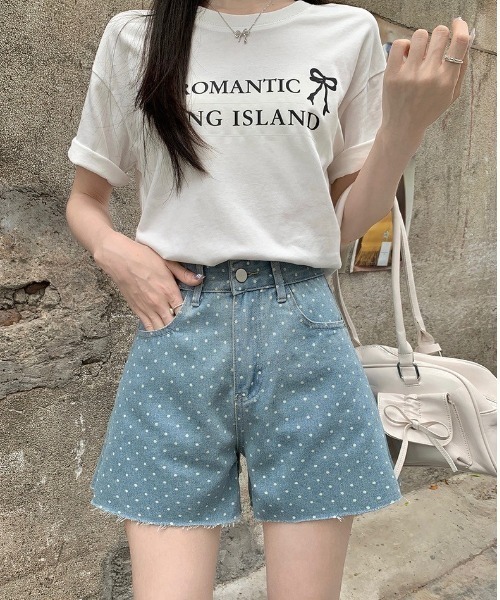 almo（アルモ）の「【LAMPOON】ハートポケットデニムショートパンツ（デニムパンツ・レディース・ブルー/ブラック/サックスブルー・SMALL/MEDIUM）」の2枚目の写真