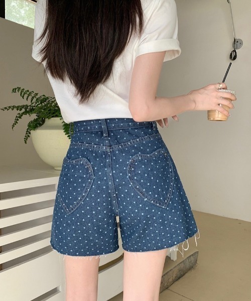 almo（アルモ）の「【LAMPOON】ハートポケットデニムショートパンツ（デニムパンツ・レディース・ブルー/ブラック/サックスブルー・SMALL/MEDIUM）」の16枚目の写真
