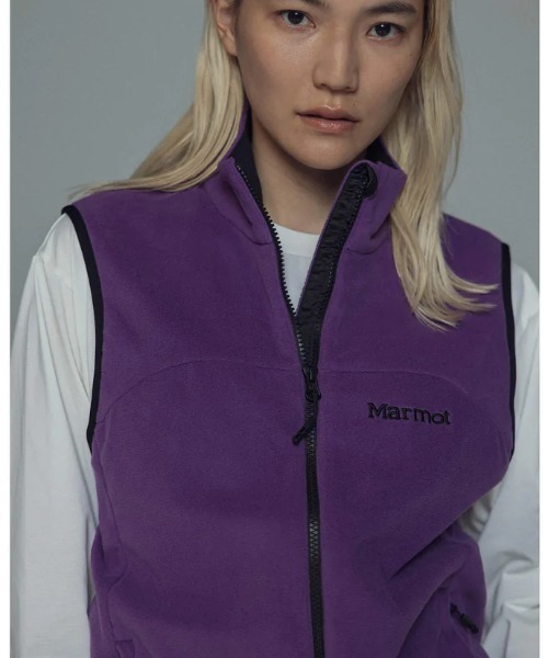 MARMOT（マーモット）の「【Marmot】Lodge Fleece Vest / ロッジフリースベスト（ベスト・メンズ・パープル/ブラック/カーキ・X-LARGE/MEDIUM/LARGE）」の6枚目の写真