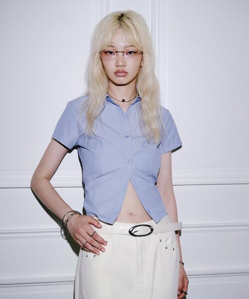 WHO'S WHO gallery(フーズフーギャラリー)の「アソートショートスリーブデザインシャツ(シャツ/ブラウス・レディース・サックスブルー/ブルー/オフホワイト/グリーン系その他2/ネイビー/ホワイト系その他/ホワイト系1/ブルー系その他2/ブルー系その他3/グリーン系その他3/ホワイト系その他2・FREE/LARGE)」の9枚目の写真