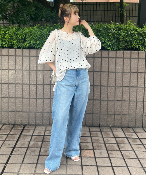 Rouge vif(ルージュヴィフ)の「ハートフロッキーシアーブラウス(シャツ/ブラウス・レディース・ブラック/アイボリー・フリー)」の12枚目の写真