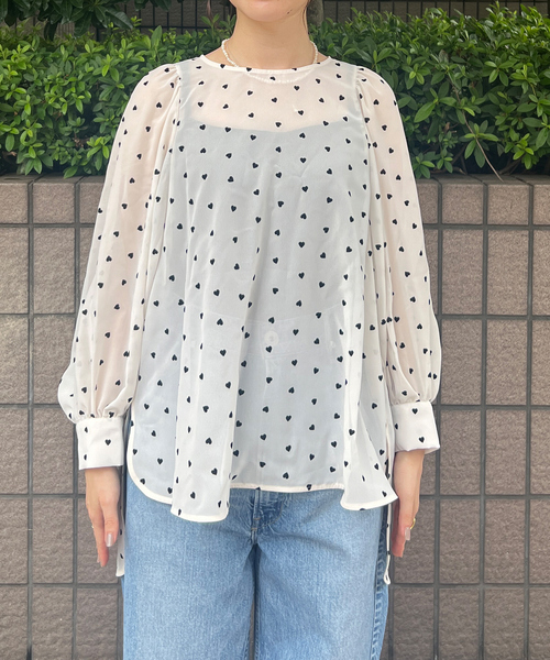 Rouge vif(ルージュヴィフ)の「ハートフロッキーシアーブラウス(シャツ/ブラウス・レディース・ブラック/アイボリー・フリー)」の18枚目の写真