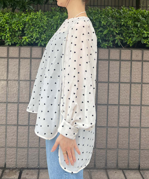 Rouge vif(ルージュヴィフ)の「ハートフロッキーシアーブラウス(シャツ/ブラウス・レディース・ブラック/アイボリー・フリー)」の21枚目の写真