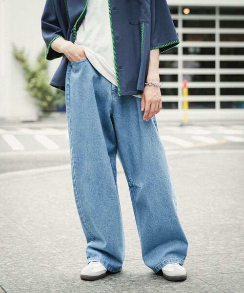 SENSE OF PLACE by URBAN RESEARCH（センスオブプレイスバイアーバンリサーチ）の「カーブデニムパンツ（デニムパンツ・メンズ・ライトインディゴブルー/ブラック・MEDIUM/LARGE）」の10枚目の写真