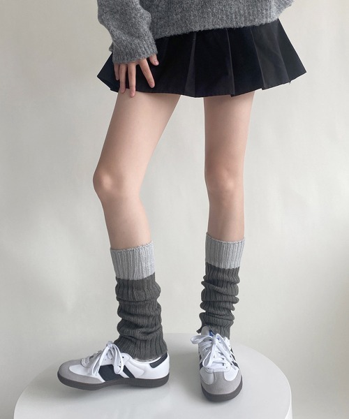 Miniministore(ミニミニストア)の「レッグウォーマー 配色靴下 レディース(ソックス/靴下・レディース・ベージュ/グレー/ブラック/アイボリー・FREE)」の7枚目の写真