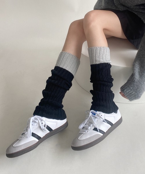 Miniministore(ミニミニストア)の「レッグウォーマー 配色靴下 レディース(ソックス/靴下・レディース・ベージュ/グレー/ブラック/アイボリー・FREE)」の8枚目の写真
