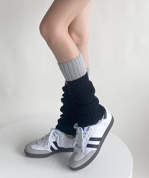 Miniministore(ミニミニストア)の「レッグウォーマー 配色靴下 レディース(ソックス/靴下・レディース・ベージュ/グレー/ブラック/アイボリー・FREE)」の9枚目の写真