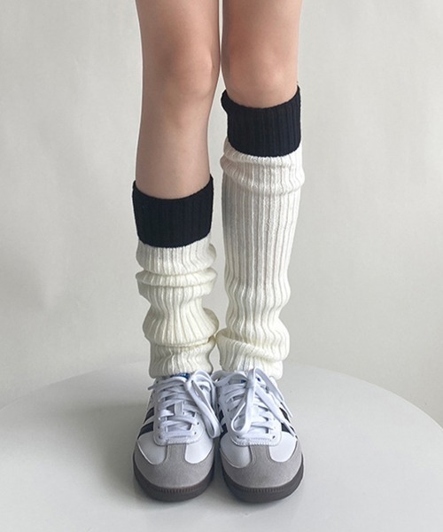 Miniministore(ミニミニストア)の「レッグウォーマー 配色靴下 レディース(ソックス/靴下・レディース・ベージュ/グレー/ブラック/アイボリー・FREE)」の12枚目の写真
