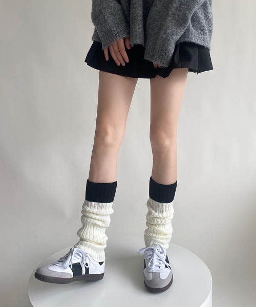 Miniministore(ミニミニストア)の「レッグウォーマー 配色靴下 レディース(ソックス/靴下・レディース・ベージュ/グレー/ブラック/アイボリー・FREE)」の13枚目の写真