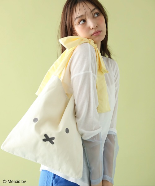Miffy（ ミッフィー）の「Miffy/フェイスリボンショルダーBag（トートバッグ・レディース・ブラック/グリーン/ブルー/オレンジ/イエロー・FREE）」の19枚目の写真