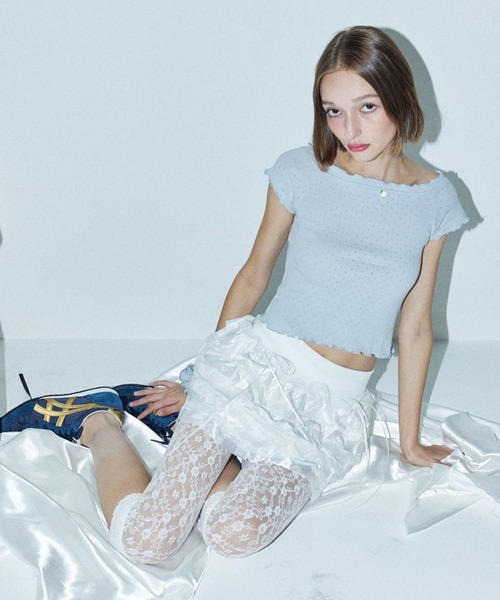 DEARSTALKER（ディアストーカー）の「DEARSTALKER／RUFFLEミニスカート（スカート・レディース・ホワイト/ピンク・FREE）」の3枚目の写真