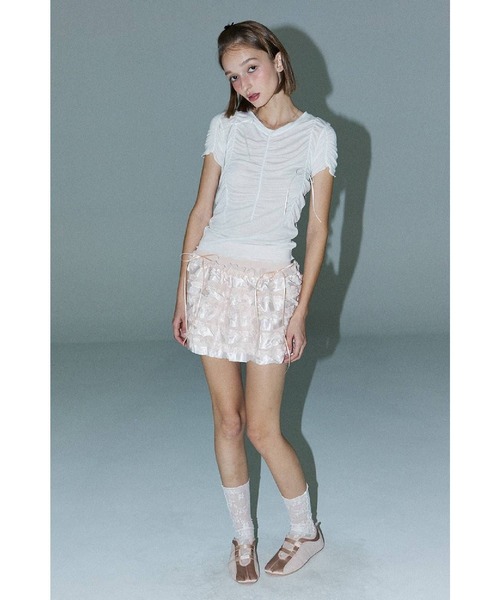 DEARSTALKER（ディアストーカー）の「DEARSTALKER／RUFFLEミニスカート（スカート・レディース・ホワイト/ピンク・FREE）」の10枚目の写真