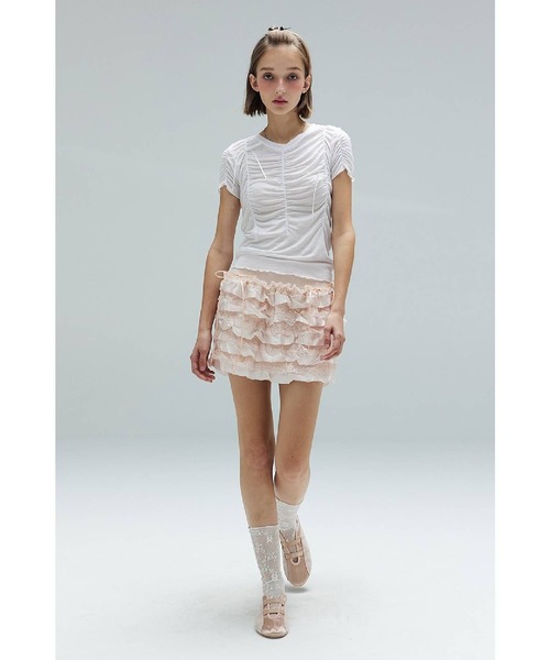 DEARSTALKER（ディアストーカー）の「DEARSTALKER／RUFFLEミニスカート（スカート・レディース・ホワイト/ピンク・FREE）」の12枚目の写真