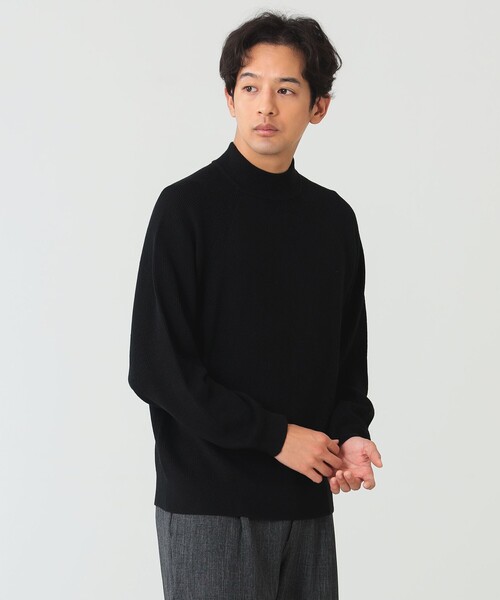 【24AW】COMOLI モックネックニット　サイズ1 タグ付き　美品　ブラック COMOLI」ウールモックネックニット