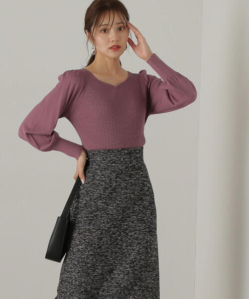 【セール】ハートネックマトンスリーブニット / 1214270908（ニット/セーター）｜PROPORTION BODY DRESSING（プロポーションボディドレッシング）