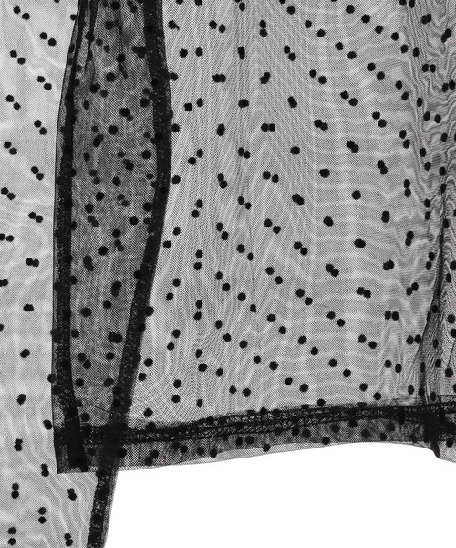 31 Sons de mode（トランテアン　ソン　ドゥ　モード）の「ドットチュールトップス（Tシャツ/カットソー・レディース・ブラック/ライトグレー・フリー）」の7枚目の写真