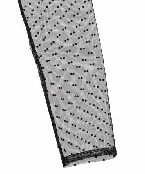 31 Sons de mode（トランテアン　ソン　ドゥ　モード）の「ドットチュールトップス（Tシャツ/カットソー・レディース・ブラック/ライトグレー・フリー）」の8枚目の写真