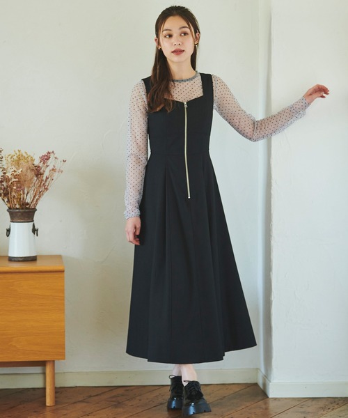 31 Sons de mode（トランテアン　ソン　ドゥ　モード）の「ドットチュールトップス（Tシャツ/カットソー・レディース・ブラック/ライトグレー・フリー）」の13枚目の写真