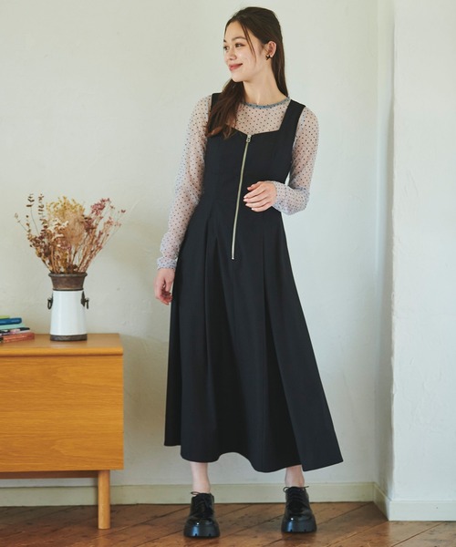 31 Sons de mode（トランテアン　ソン　ドゥ　モード）の「ドットチュールトップス（Tシャツ/カットソー・レディース・ブラック/ライトグレー・フリー）」の14枚目の写真