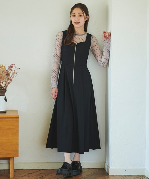 31 Sons de mode（トランテアン　ソン　ドゥ　モード）の「ドットチュールトップス（Tシャツ/カットソー・レディース・ブラック/ライトグレー・フリー）」の4枚目の写真