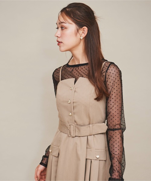 31 Sons de mode（トランテアン　ソン　ドゥ　モード）の「ドットチュールトップス（Tシャツ/カットソー・レディース・ブラック/ライトグレー・フリー）」の22枚目の写真