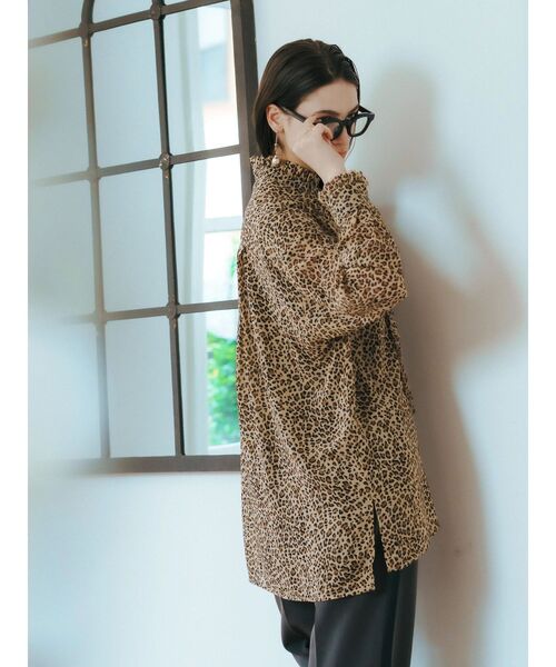 Editt by YECCA VECCA(エディットバイイェッカヴェッカ)の「フリルデザインロングシャツ(シャツ/ブラウス・レディース・ブラック/レオパード・FREE)」の8枚目の写真