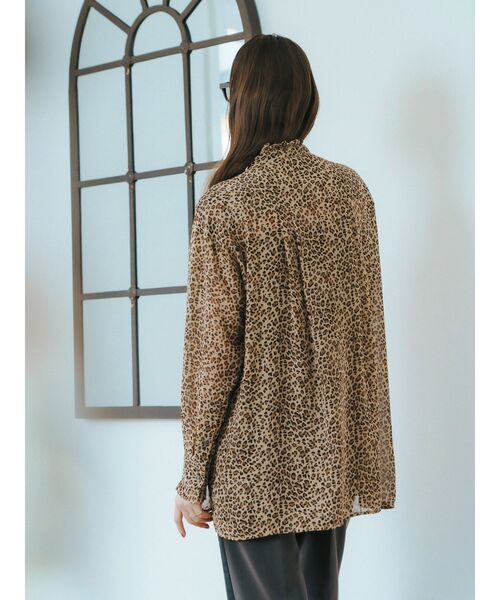 Editt by YECCA VECCA(エディットバイイェッカヴェッカ)の「フリルデザインロングシャツ(シャツ/ブラウス・レディース・ブラック/レオパード・FREE)」の9枚目の写真