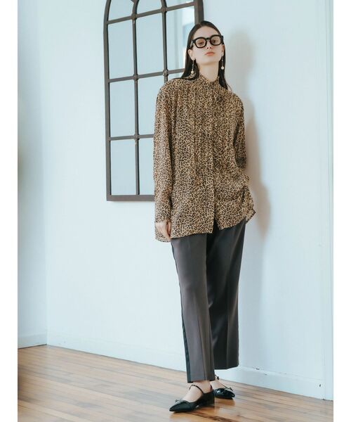 Editt by YECCA VECCA(エディットバイイェッカヴェッカ)の「フリルデザインロングシャツ(シャツ/ブラウス・レディース・ブラック/レオパード・FREE)」の12枚目の写真
