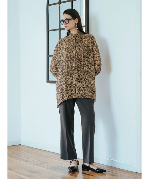 Editt by YECCA VECCA(エディットバイイェッカヴェッカ)の「フリルデザインロングシャツ(シャツ/ブラウス・レディース・ブラック/レオパード・FREE)」の14枚目の写真