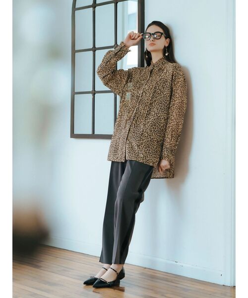 Editt by YECCA VECCA(エディットバイイェッカヴェッカ)の「フリルデザインロングシャツ(シャツ/ブラウス・レディース・ブラック/レオパード・FREE)」の15枚目の写真