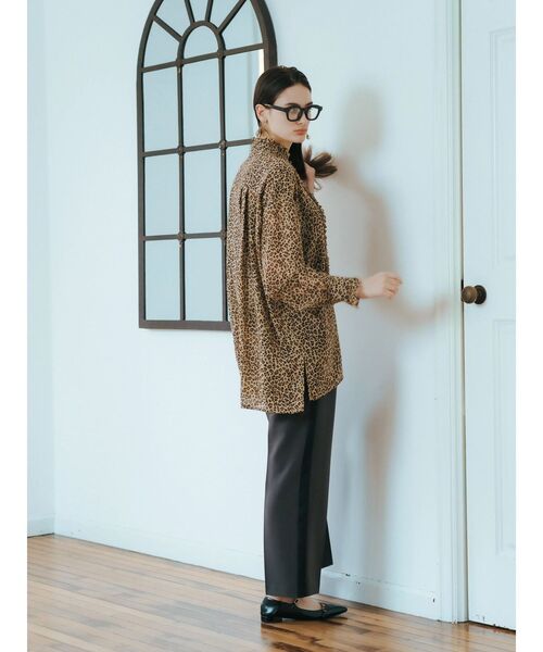 Editt by YECCA VECCA(エディットバイイェッカヴェッカ)の「フリルデザインロングシャツ(シャツ/ブラウス・レディース・ブラック/レオパード・FREE)」の16枚目の写真