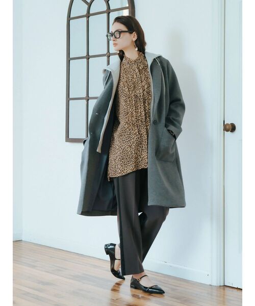 Editt by YECCA VECCA(エディットバイイェッカヴェッカ)の「フリルデザインロングシャツ(シャツ/ブラウス・レディース・ブラック/レオパード・FREE)」の18枚目の写真