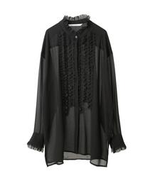 フリルデザインロングシャツ