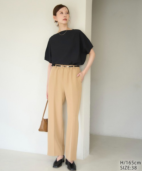 ROPE' PICNIC(ロペピクニック)の「二の腕が隠れるニットプルオーバー/UVカット・洗濯機OK・接触冷感(ニット/セーター・レディース・ダークグリーン/ブラック/ブルー系その他5/ブラウン/レッド・38)」の19枚目の写真