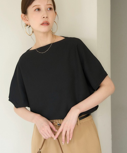 ROPE' PICNIC(ロペピクニック)の「二の腕が隠れるニットプルオーバー/UVカット・洗濯機OK・接触冷感(ニット/セーター・レディース・ダークグリーン/ブラック/ブルー系その他5/ブラウン/レッド・38)」の21枚目の写真