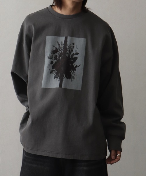 welise（ウェライズ）の「【welise/ウェライズ】ヴィンテージピグメント ヘビーウェイトコットン モードフラワープリント オーバーロンT（Tシャツ/カットソー・メンズ・ブラック系その他3/ブラック系その他/グレー系その他3/グレー系その他2/ブラック系その他4/グレー系その他4/グレー系その他/ブラック系その他2/グレー系その他5/ブラック系その他5・S/L/M）」の10枚目の写真