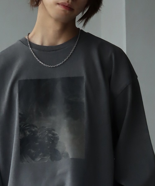 welise（ウェライズ）の「【welise/ウェライズ】ヴィンテージピグメント ヘビーウェイトコットン モードフラワープリント オーバーロンT（Tシャツ/カットソー・メンズ・ブラック系その他3/ブラック系その他/グレー系その他3/グレー系その他2/ブラック系その他4/グレー系その他4/グレー系その他/ブラック系その他2/グレー系その他5/ブラック系その他5・S/L/M）」の14枚目の写真