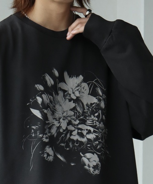 welise（ウェライズ）の「【welise/ウェライズ】ヴィンテージピグメント ヘビーウェイトコットン モードフラワープリント オーバーロンT（Tシャツ/カットソー・メンズ・ブラック系その他3/ブラック系その他/グレー系その他3/グレー系その他2/ブラック系その他4/グレー系その他4/グレー系その他/ブラック系その他2/グレー系その他5/ブラック系その他5・S/L/M）」の11枚目の写真