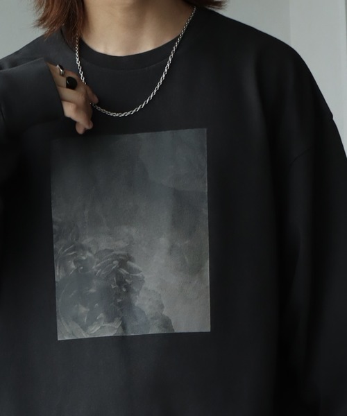 welise（ウェライズ）の「【welise/ウェライズ】ヴィンテージピグメント ヘビーウェイトコットン モードフラワープリント オーバーロンT（Tシャツ/カットソー・メンズ・ブラック系その他3/ブラック系その他/グレー系その他3/グレー系その他2/ブラック系その他4/グレー系その他4/グレー系その他/ブラック系その他2/グレー系その他5/ブラック系その他5・S/L/M）」の15枚目の写真