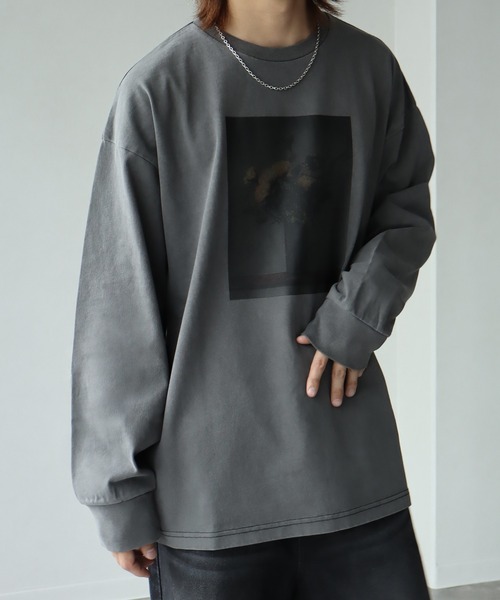 welise（ウェライズ）の「【welise/ウェライズ】ヴィンテージピグメント ヘビーウェイトコットン モードフラワープリント オーバーロンT（Tシャツ/カットソー・メンズ・ブラック系その他3/ブラック系その他/グレー系その他3/グレー系その他2/ブラック系その他4/グレー系その他4/グレー系その他/ブラック系その他2/グレー系その他5/ブラック系その他5・S/L/M）」の17枚目の写真