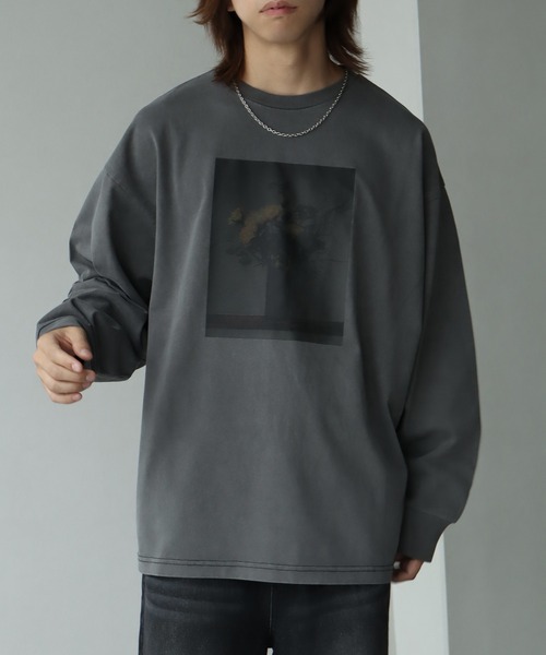 welise（ウェライズ）の「【welise/ウェライズ】ヴィンテージピグメント ヘビーウェイトコットン モードフラワープリント オーバーロンT（Tシャツ/カットソー・メンズ・ブラック系その他3/ブラック系その他/グレー系その他3/グレー系その他2/ブラック系その他4/グレー系その他4/グレー系その他/ブラック系その他2/グレー系その他5/ブラック系その他5・S/L/M）」の18枚目の写真