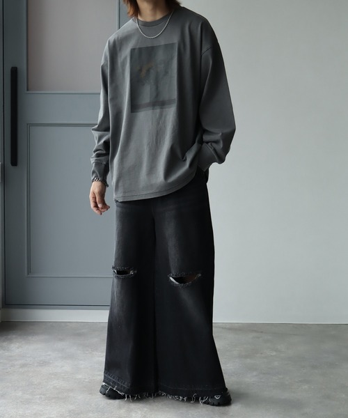 welise（ウェライズ）の「【welise/ウェライズ】ヴィンテージピグメント ヘビーウェイトコットン モードフラワープリント オーバーロンT（Tシャツ/カットソー・メンズ・ブラック系その他3/ブラック系その他/グレー系その他3/グレー系その他2/ブラック系その他4/グレー系その他4/グレー系その他/ブラック系その他2/グレー系その他5/ブラック系その他5・S/L/M）」の20枚目の写真