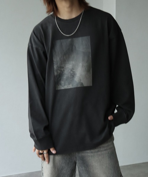 welise（ウェライズ）の「【welise/ウェライズ】ヴィンテージピグメント ヘビーウェイトコットン モードフラワープリント オーバーロンT（Tシャツ/カットソー・メンズ・ブラック系その他3/ブラック系その他/グレー系その他3/グレー系その他2/ブラック系その他4/グレー系その他4/グレー系その他/ブラック系その他2/グレー系その他5/ブラック系その他5・S/L/M）」の21枚目の写真