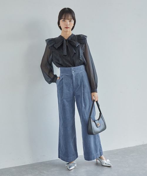 VIS（ビス）の「細コーデュロイワイドパンツ（スラックス・レディース・ベージュ系その他/ブルー系その他4・S/M）」の11枚目の写真