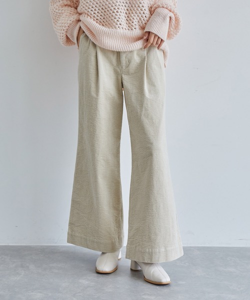 VIS（ビス）の「細コーデュロイワイドパンツ（スラックス・レディース・ベージュ系その他/ブルー系その他4・S/M）」の3枚目の写真
