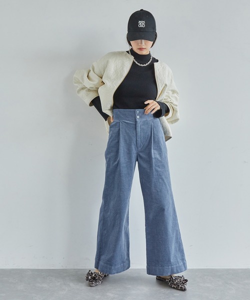 VIS（ビス）の「細コーデュロイワイドパンツ（スラックス・レディース・ベージュ系その他/ブルー系その他4・S/M）」の12枚目の写真
