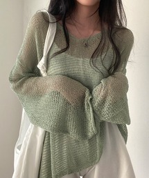 透け感が美しい シアーニットトップス