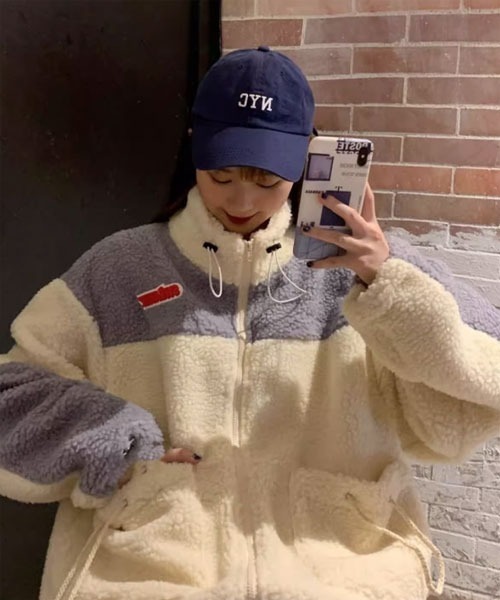 Mayree（メイリー）の「【Mayree】モコモコ ボア ジャケット（ブルゾン・レディース・グレー/ピンク/イエロー・FREE）」の9枚目の写真